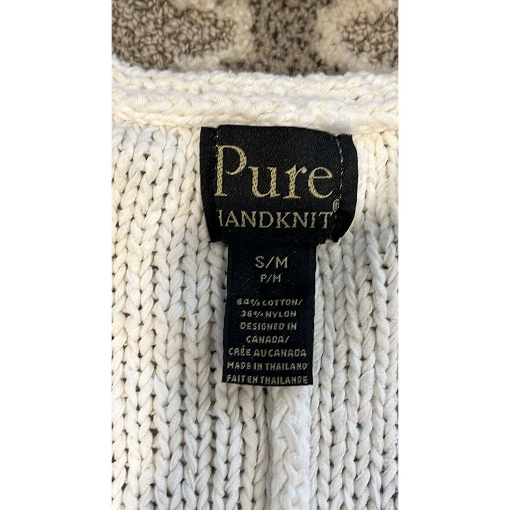 Boho Knit Cotton Open Cardigan Sweater Crochet Fringe Cottagecore Festival S/M - Picture 7 of 8
